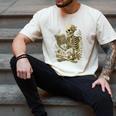 Skeleton Book Floral Skull Halloween Teacher Costume Men's Comfort Colors T-Shirt Ivory