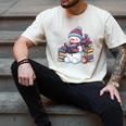 Snowman Reading Book Lovers Christmas Bookworm Librarian Men's Comfort Colors T-Shirt Ivory