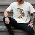 Teacher Shirt Giraffe Holding Books Bookworm Librarian Men's Comfort Colors T-Shirt Ivory Teacher Shirt Giraffe Holding Books Bookworm Librarian Men's Comfort Colors T-Shirt Ivory