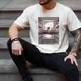 Totally Weird Tees Cat Library Book Reading Literary Men's Comfort Colors T-Shirt Ivory