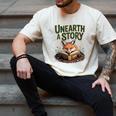 Unearth A Story Fox Reads a Book Men's Comfort Colors T-Shirt Ivory Unearth A Story Fox Reads a Book Men's Comfort Colors T-Shirt Ivory