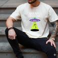 I Wanna Go Home Introvert UFO UAP Flying Saucer Trippy Alien Men's Comfort Colors T-Shirt Ivory