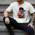 Woman Reading Book Lover Geometric Girl Afro History Men's Comfort Colors T-Shirt Ivory
