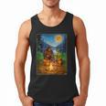 Bigfoot And Alien Reading Books Campfire Halloween Men Tank Top