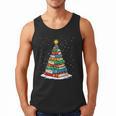 Book Christmas Tree Xmas Lights Book Lover Teacher Librarian Men Tank Top