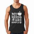 Book Coffee Dog Book My Needs Are Simple Men Women Kids Men Tank Top