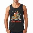 All Booked For Christmas Gingerbread Christmas Tree Book Kid Men Tank Top