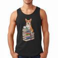 Bookworm Corgi Reading Books Drinking Coffee Dog Lover Men Tank Top