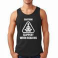 Caution Slippery When Reading Book Lover Men Tank Top
