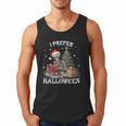 Christmas Outfit I Prefer Halloween Book Reading Skeleton Men Tank Top