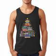 Christmas Tree Made Of Books Librarian Reader Holiday Men Tank Top