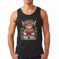Cute Baby Highland Cow With Reading Book Bookworm Men Tank Top Cute Baby Highland Cow With Reading Book Bookworm Men Tank Top