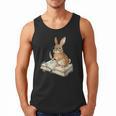 Cute Bunny Reading Book Glasses Bookworm Men Tank Top