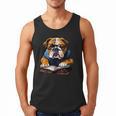 Cute Dog English Bulldog Reading Book Men Tank Top