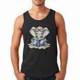 Cute Elephant Reading Universe Book Men Tank Top