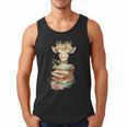 Cute Giraffe With Book Floral Bookworm Librarian Book Lover Men Tank Top