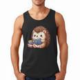 Cute Hedgehog Book Lover Readers Animal Reading Men Tank Top
