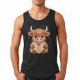Cute Highland Cow Reading Book Men Tank Top