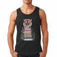 Cute Tiger With Book Floral Bookworm Librarian Book Lover Men Tank Top