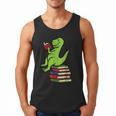 Dino Reading Read Reading Librarian Book Men Boys Kids Men Tank Top