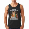 Easily Distracted By Cats And Books Book Lover Cat Men Tank Top