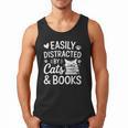 Easily Distracted By Cats And Books Reading Apparel Men Tank Top
