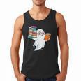 Ghost Reading Books Halloween Library Men Tank Top