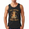 Halloween Fully Booked This Fall Book Ginger Cat Reading Men Tank Top