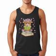 Highland Cow Reading Book Floral Bookworm Men Tank Top