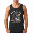 Life Is Better With Books Cats & Coffee Librarian Book Lover Men Tank Top
