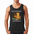 Life Is Better With Cats And Books Cute Cat Lover Men Tank Top Life Is Better With Cats And Books Cute Cat Lover Men Tank Top