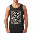 The Reader Tarot Card Skeleton Reading Book Bookworm Bookish Men Tank Top