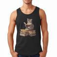 Reading Cat Book Lover Men Tank Top