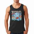 Readsolotl Blue Kawaii Axolotl Book Lover Reading Retro Men Tank Top