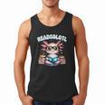 Readsolotl Pink Kawaii Axolotl Read Book Lover Reading Men Tank Top