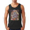 Retro Floral Red & Booked Library Reading 4th Of July Men Tank Top