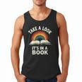 Retro Rainbow Take A Look It's In A Book Reading Men Tank Top