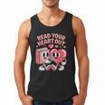 Retro Read Your Heart Out Valentine's Day Teacher Book Lover Men Tank Top