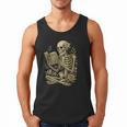 Skeleton Book Floral Skull Halloween Teacher Costume Men Tank Top
