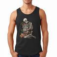 Skeleton Reading Book Halloween Bookworm Bibliophile Reader Men Tank Top