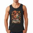 Squirrel Reading Book Lovers Fall Leaves Library Books Men Tank Top