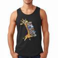 Teacher Shirt Giraffe Holding Books Bookworm Librarian Men Tank Top