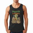 Unearth a Story Triceratops Dinosaur Reading Books Cute Dino Men Tank Top