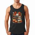 Vintage Autumn Books Coffee Pumpkin Fall Reading Men Tank Top