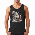 Vintage Cute Gnome Reading Book Coffee Cute Gnome Graphic Men Tank Top