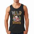 Wild About Reading Books Reader Lover Funny Teacher Animals For Men Women Kids Men Tank Top