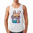 Adorable Book Lover Rabbit With Reading Glasses Cute Premium Men Tank Top