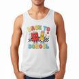 Back To School Checkered Book Pencil Groovy Teacher Student Men Tank Top