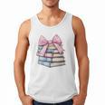 Book Lover Coquette Bow Pink Dainty Ribbon Cute Bookworm Men Tank Top