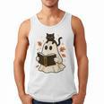 Books Ghost Reading Book Halloween Library Cat Fall Men Tank Top Books Ghost Reading Book Halloween Library Cat Fall Men Tank Top